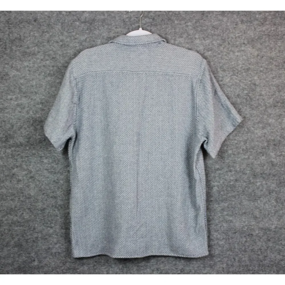 Larsson & Co Premium Men's Textured Herringbone Weave Shirt Blue‎ Size XL